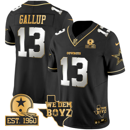 Cowboys Est. 1960 & We Dem Boyz Patch Gold Vapor Limited Jersey V2 - All Stitched