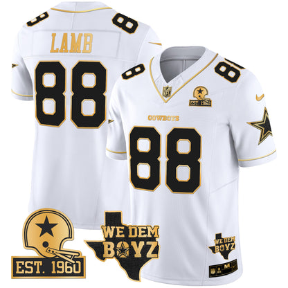 Cowboys Est. 1960 & We Dem Boyz Patch Gold Vapor Limited Jersey V2 - All Stitched