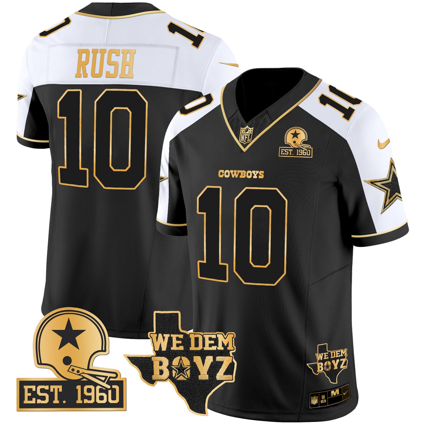 Cowboys Est. 1960 & We Dem Boyz Patch Gold Vapor Limited Jersey V2 - All Stitched