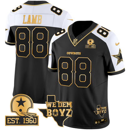 Cowboys Est. 1960 & We Dem Boyz Patch Gold Vapor Limited Jersey V2 - All Stitched