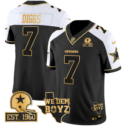 Cowboys Est. 1960 & We Dem Boyz Patch Gold Vapor Limited Jersey V2 - All Stitched