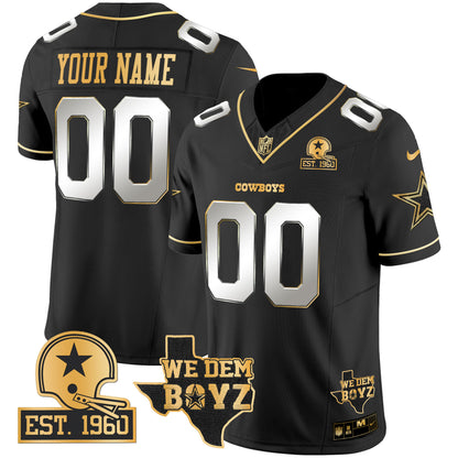 Cowboys Est. 1960 & We Dem Boyz Patch Gold Vapor Limited Custom Jersey V2 - All Stitched