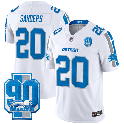 Detroit Lions 90th Year Patch Vapor Limited Jersey - All Stitched