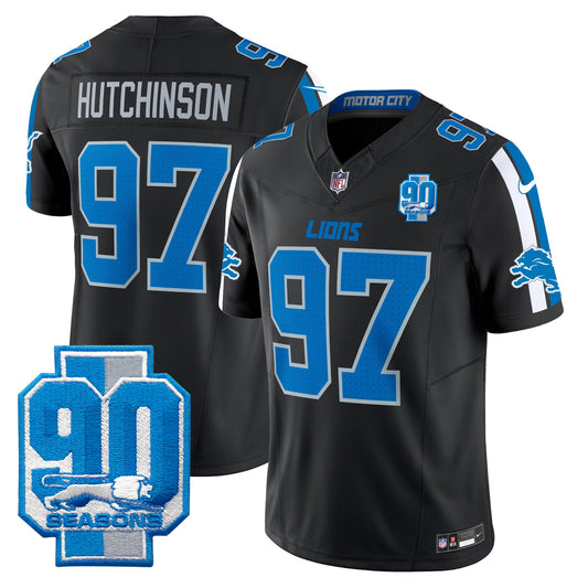 Detroit Lions 90th Year Patch Vapor Limited Jersey - All Stitched