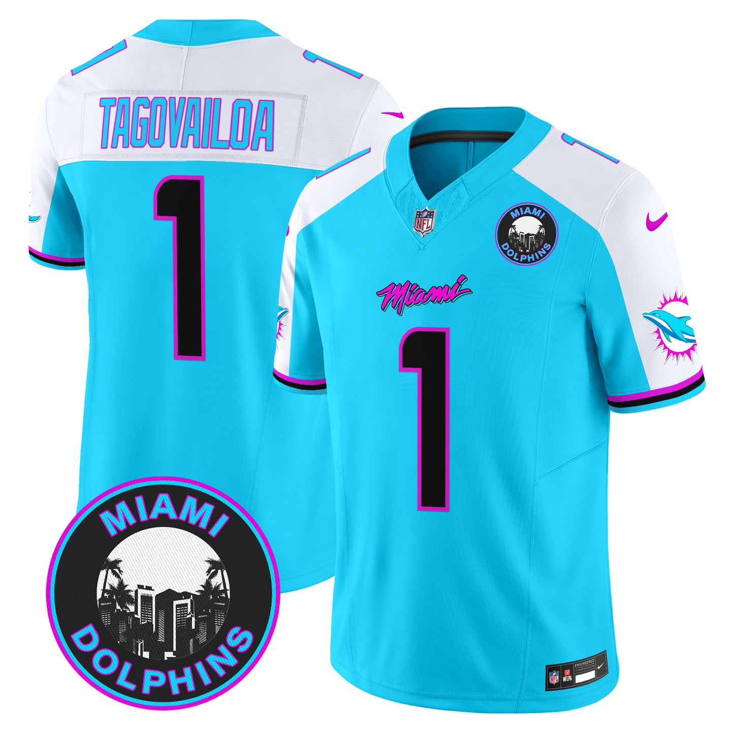 Dolphins Miami Vice Vapor Limited Jersey V3 - All Stitched