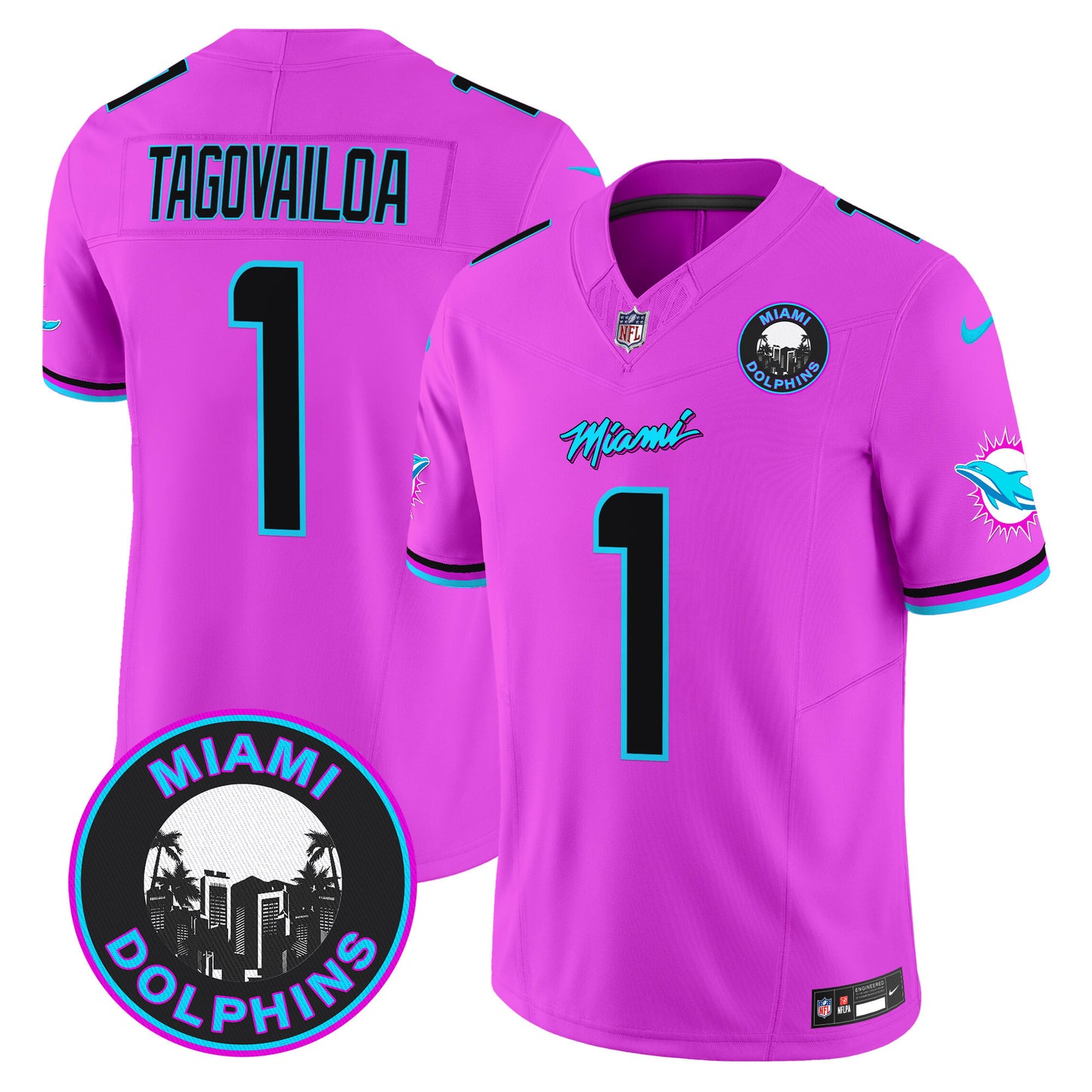 Dolphins Miami Vice Vapor Limited Jersey V3 - All Stitched