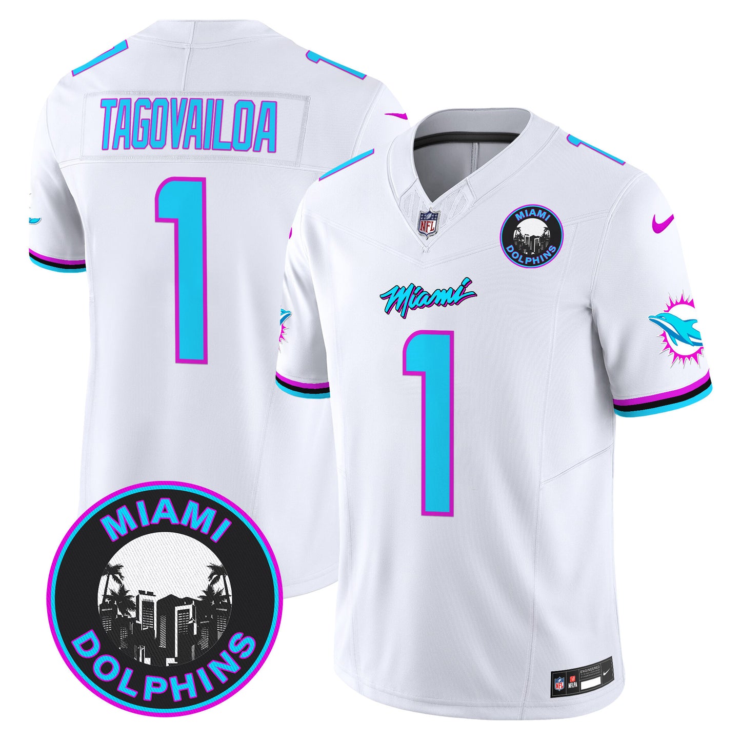 Dolphins Miami Vice Vapor Limited Jersey V3 - All Stitched