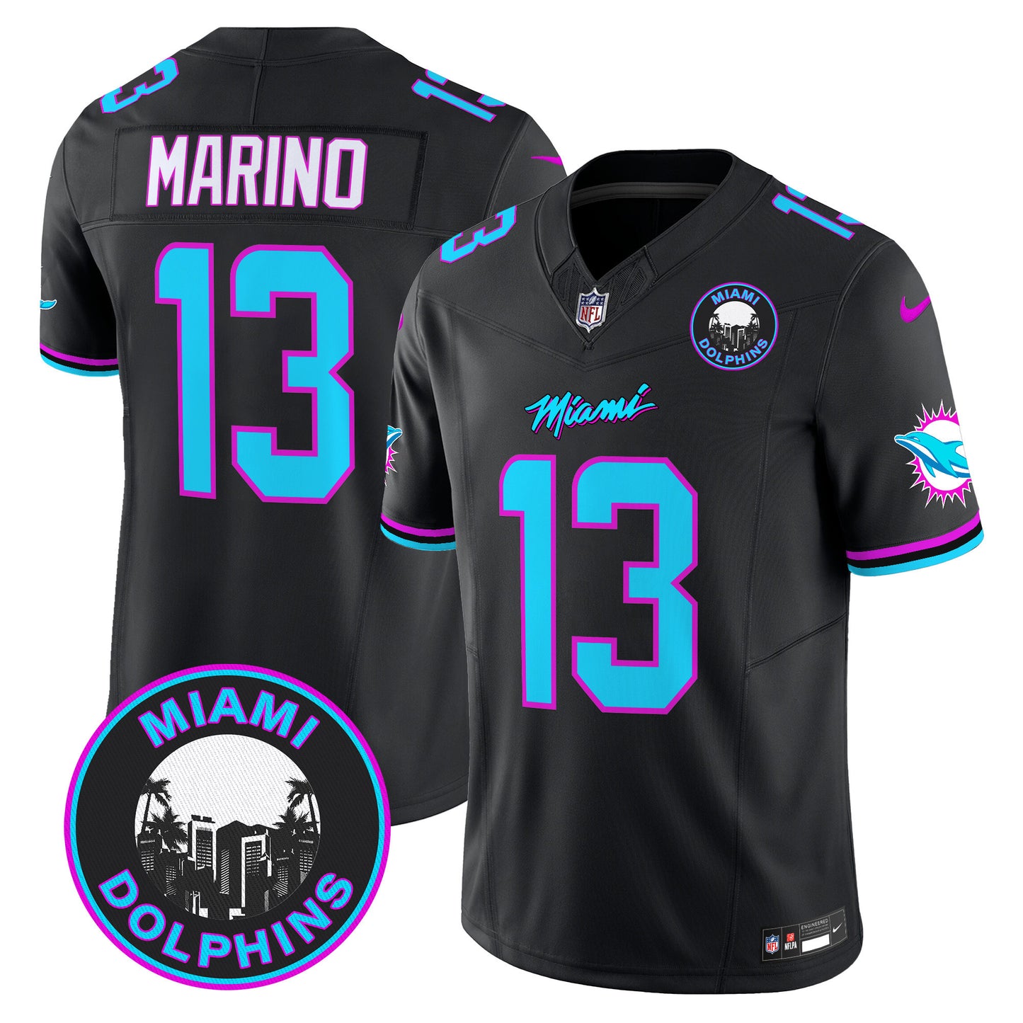 Dolphins Miami Vice Vapor Limited Jersey V3 - All Stitched