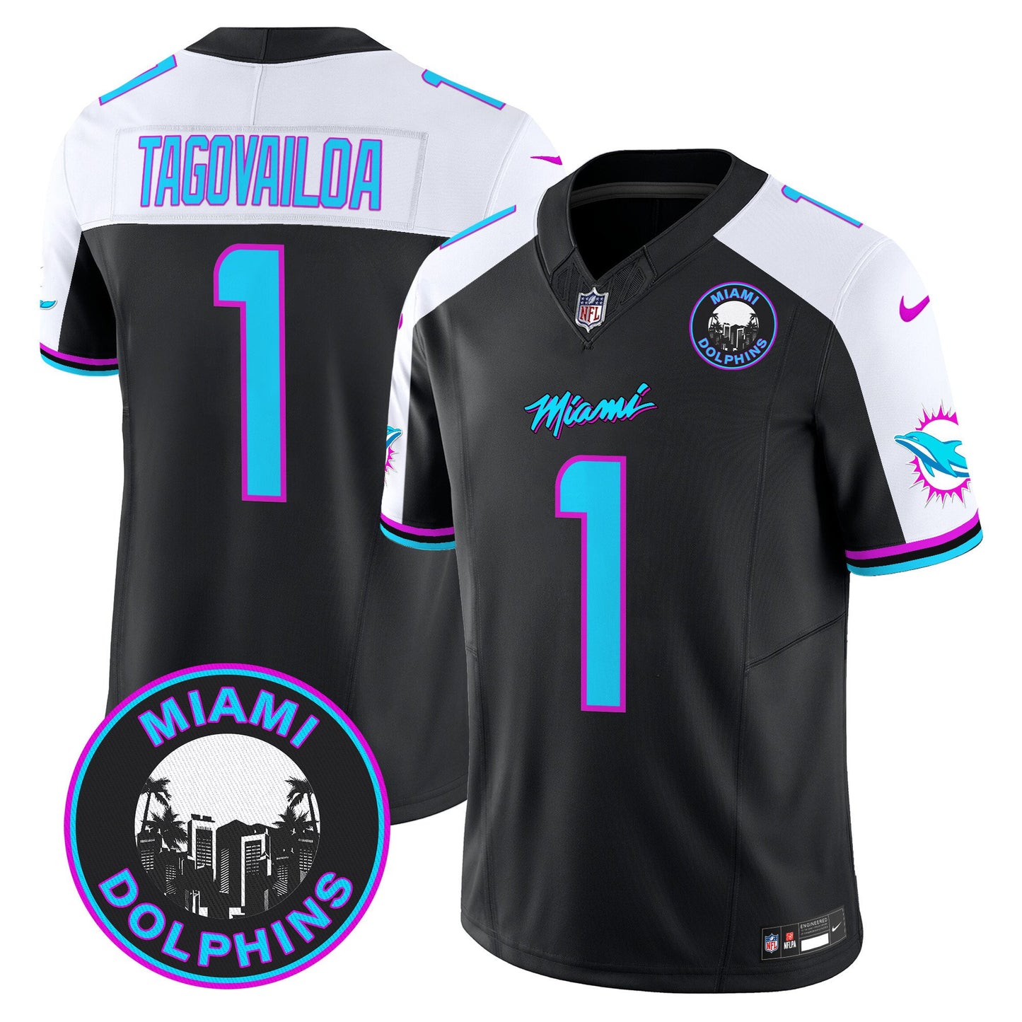 Dolphins Miami Vice Vapor Limited Jersey V3 - All Stitched