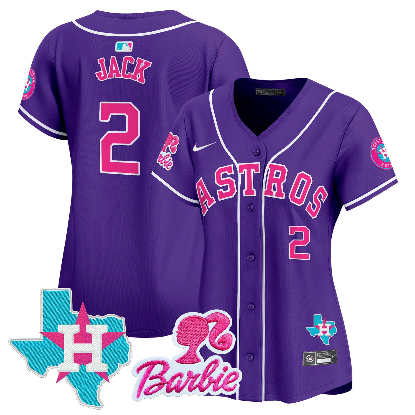 Women's Astros Barbie Patch Vapor Premier Limited Jersey - All Stitched