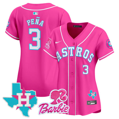 Women's Astros Barbie Patch Vapor Premier Limited Jersey - All Stitched