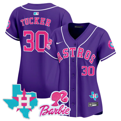 Women's Astros Barbie Patch Vapor Premier Limited Jersey - All Stitched