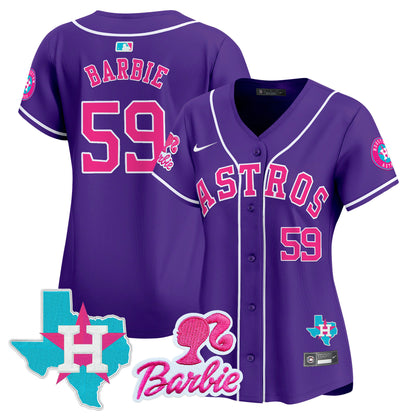 Women's Astros Barbie Patch Vapor Premier Limited Jersey - All Stitched