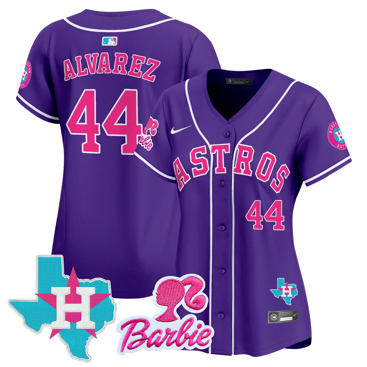 Women's Astros Barbie Patch Vapor Premier Limited Jersey - All Stitched