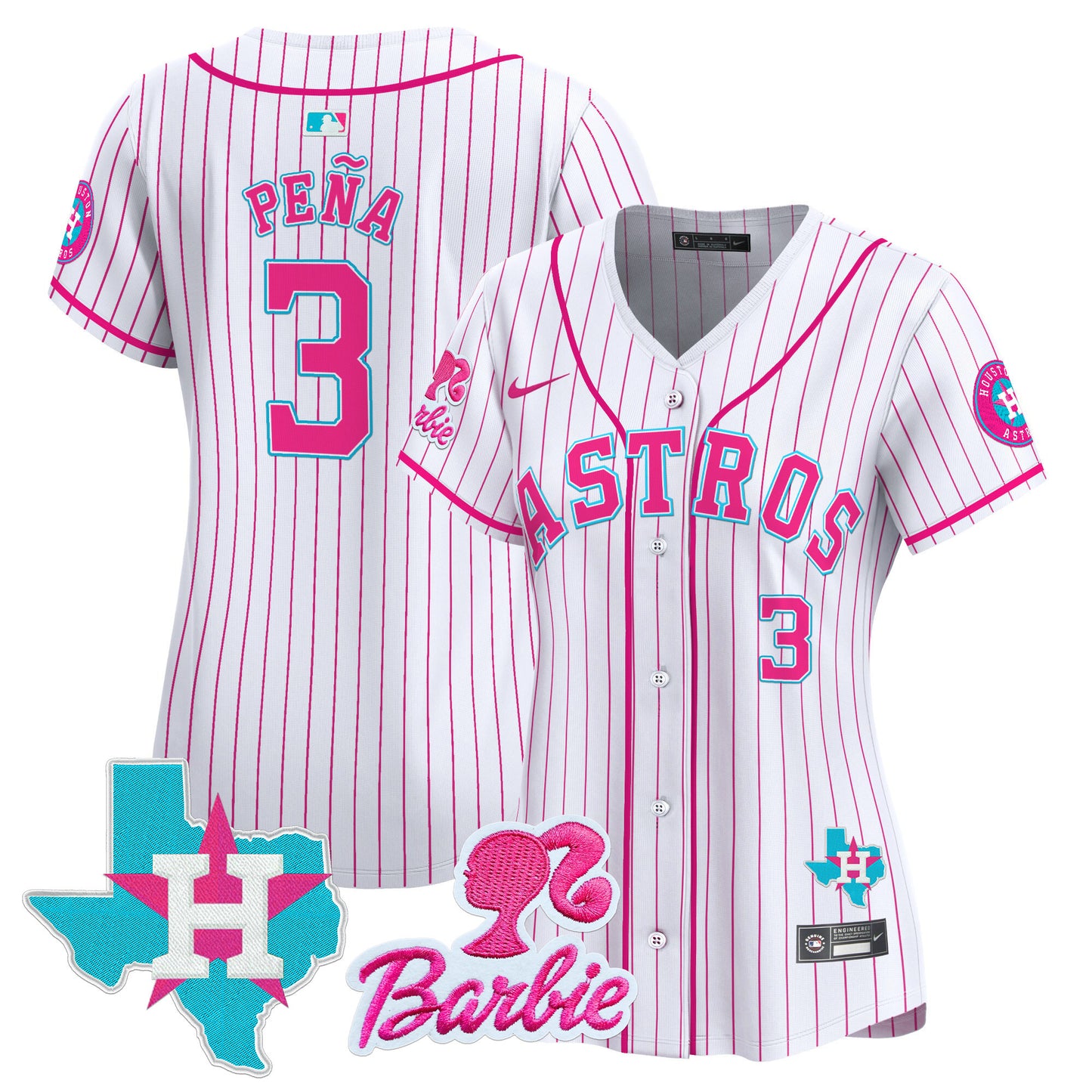 Women's Astros Barbie Patch Vapor Premier Limited Jersey - All Stitched