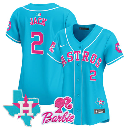 Women's Astros Barbie Patch Vapor Premier Limited Jersey - All Stitched