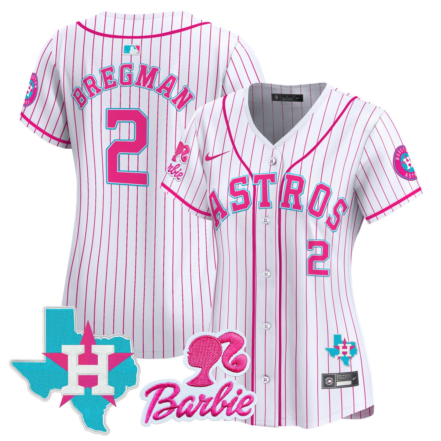 Women's Astros Barbie Patch Vapor Premier Limited Jersey - All Stitched