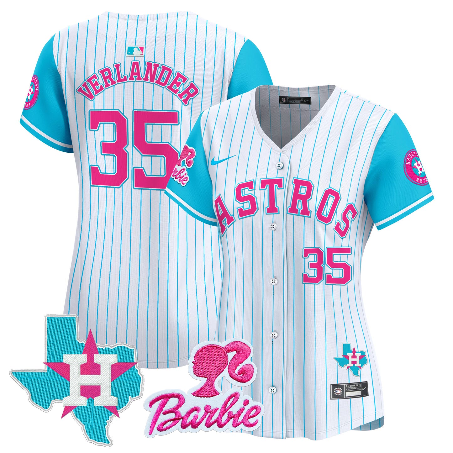 Women's Astros Barbie Patch Vapor Premier Limited Jersey - All Stitched