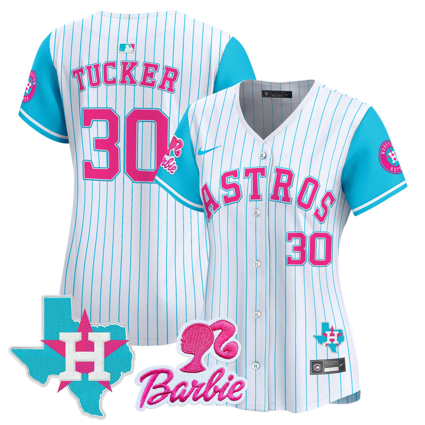 Women's Astros Barbie Patch Vapor Premier Limited Jersey - All Stitched