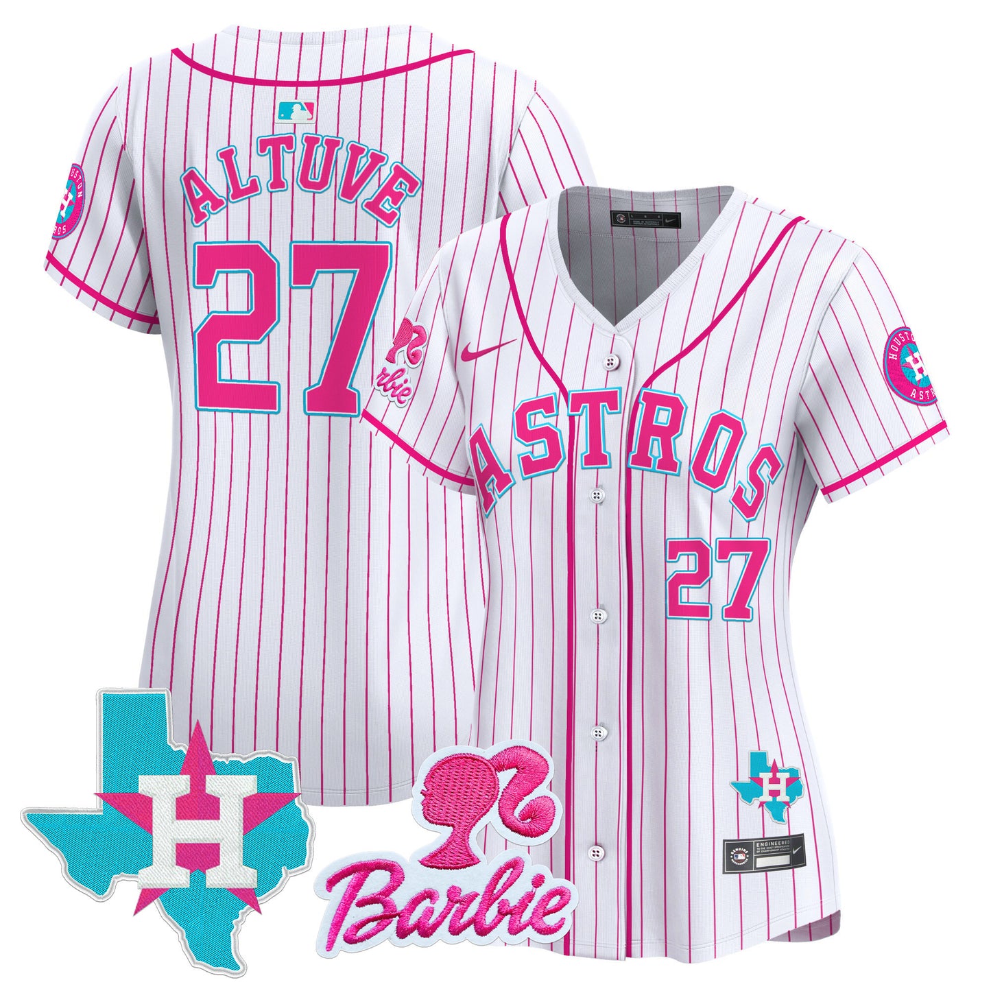 Women's Astros Barbie Patch Vapor Premier Limited Jersey - All Stitched