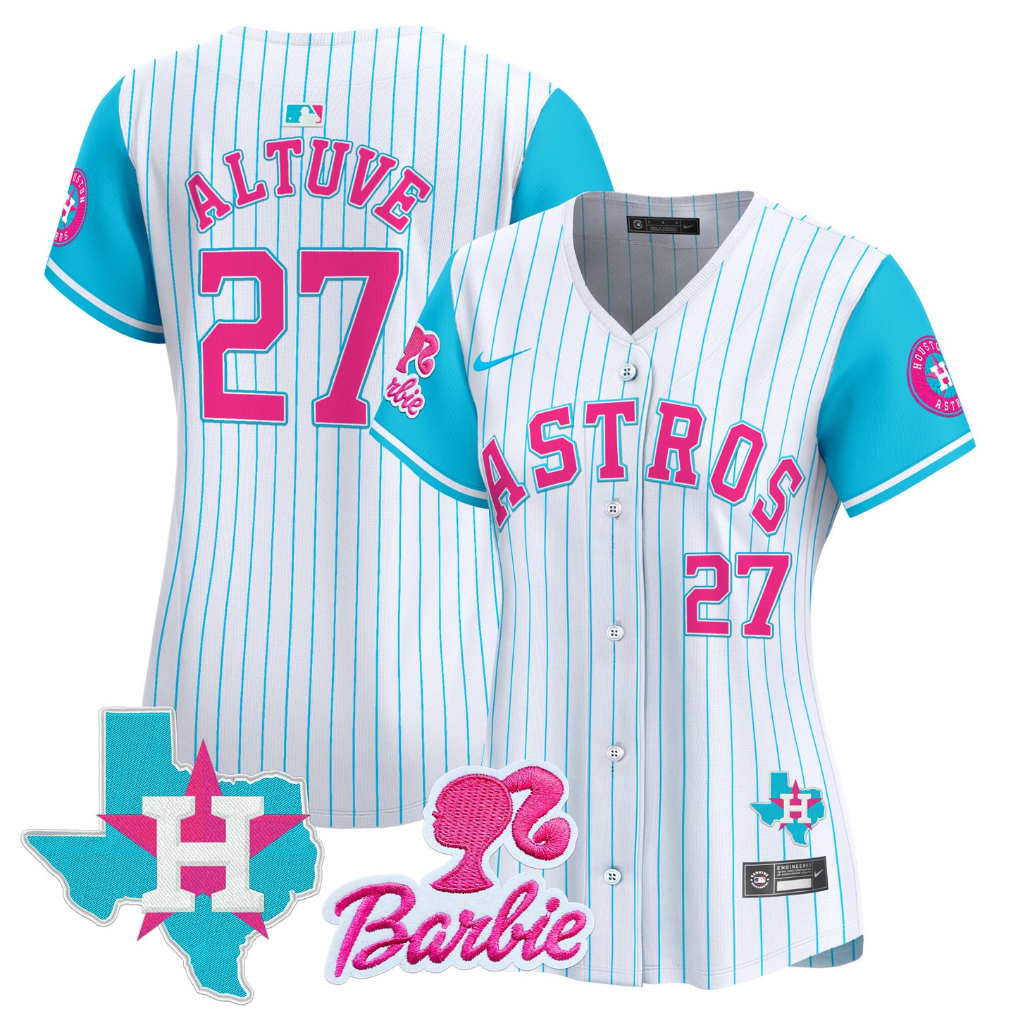 Women's Astros Barbie Patch Vapor Premier Limited Jersey - All Stitched