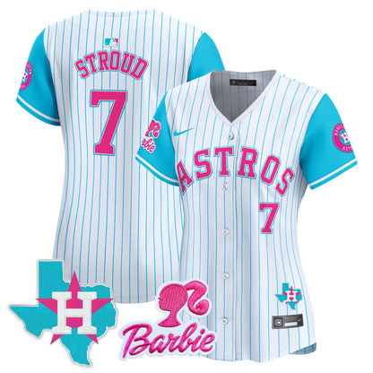 Women's Astros Barbie Patch Vapor Premier Limited Jersey - All Stitched