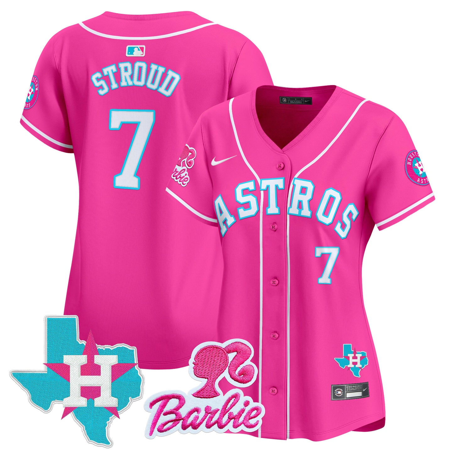 Women's Astros Barbie Patch Vapor Premier Limited Jersey - All Stitched