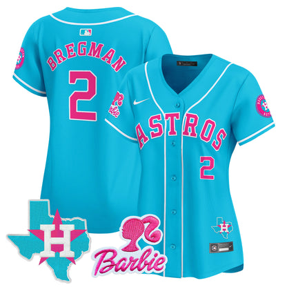 Women's Astros Barbie Patch Vapor Premier Limited Jersey - All Stitched