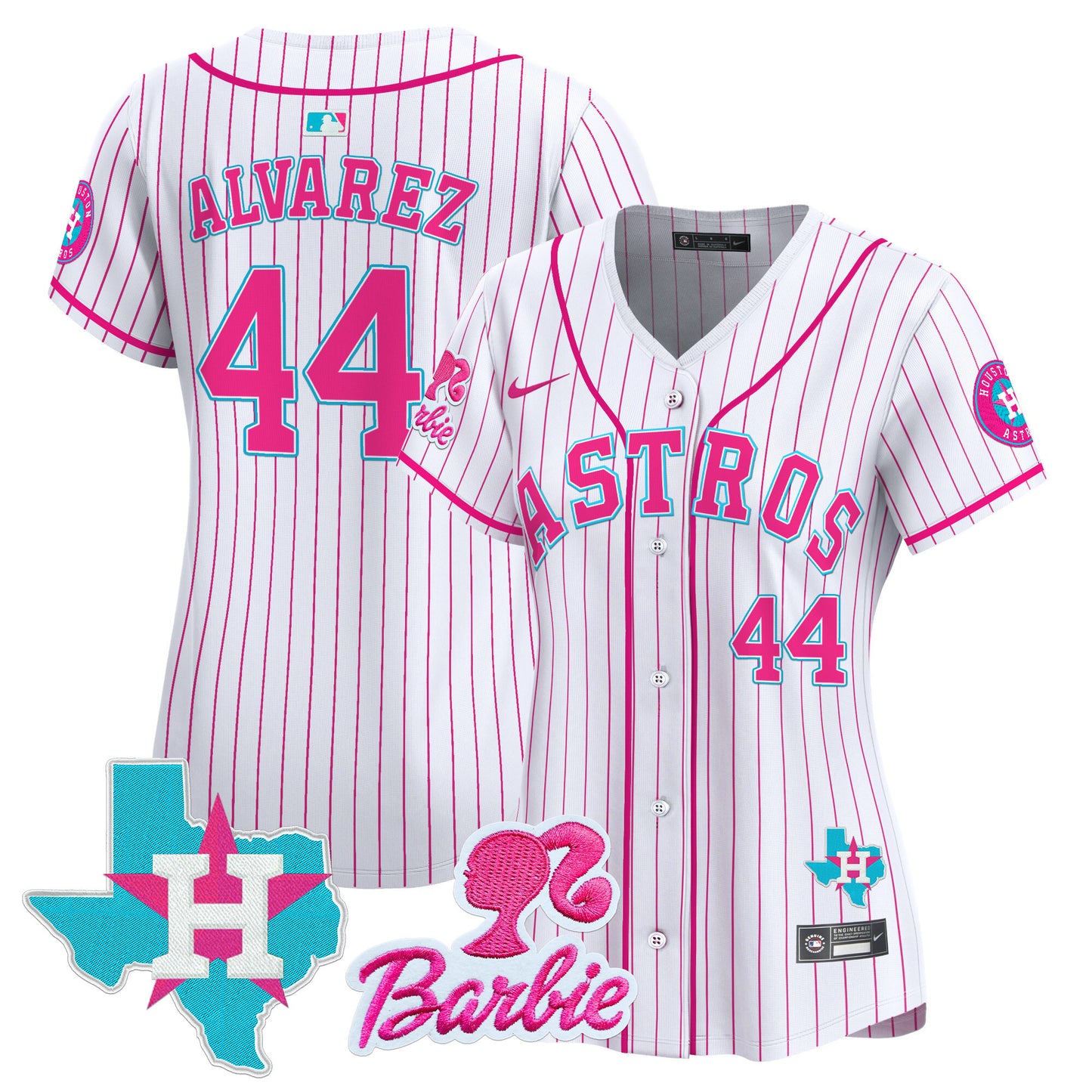 Women's Astros Barbie Patch Vapor Premier Limited Jersey - All Stitched