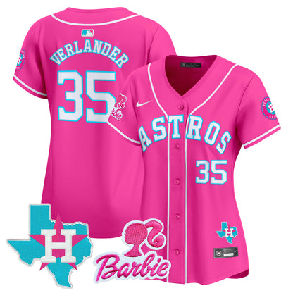 Women's Astros Barbie Patch Vapor Premier Limited Jersey - All Stitched