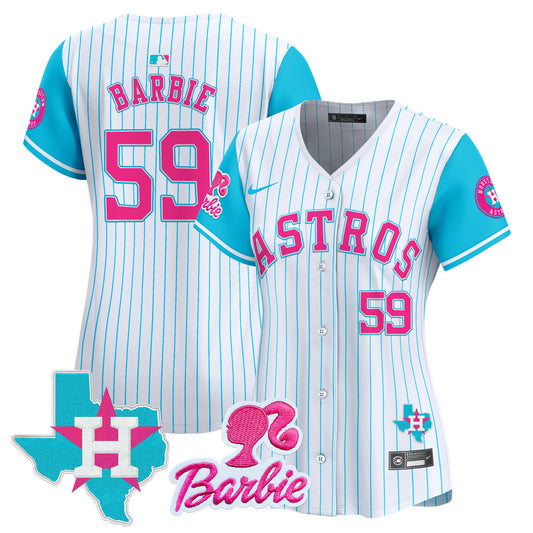 Women's Astros Barbie Patch Vapor Premier Limited Jersey - All Stitched