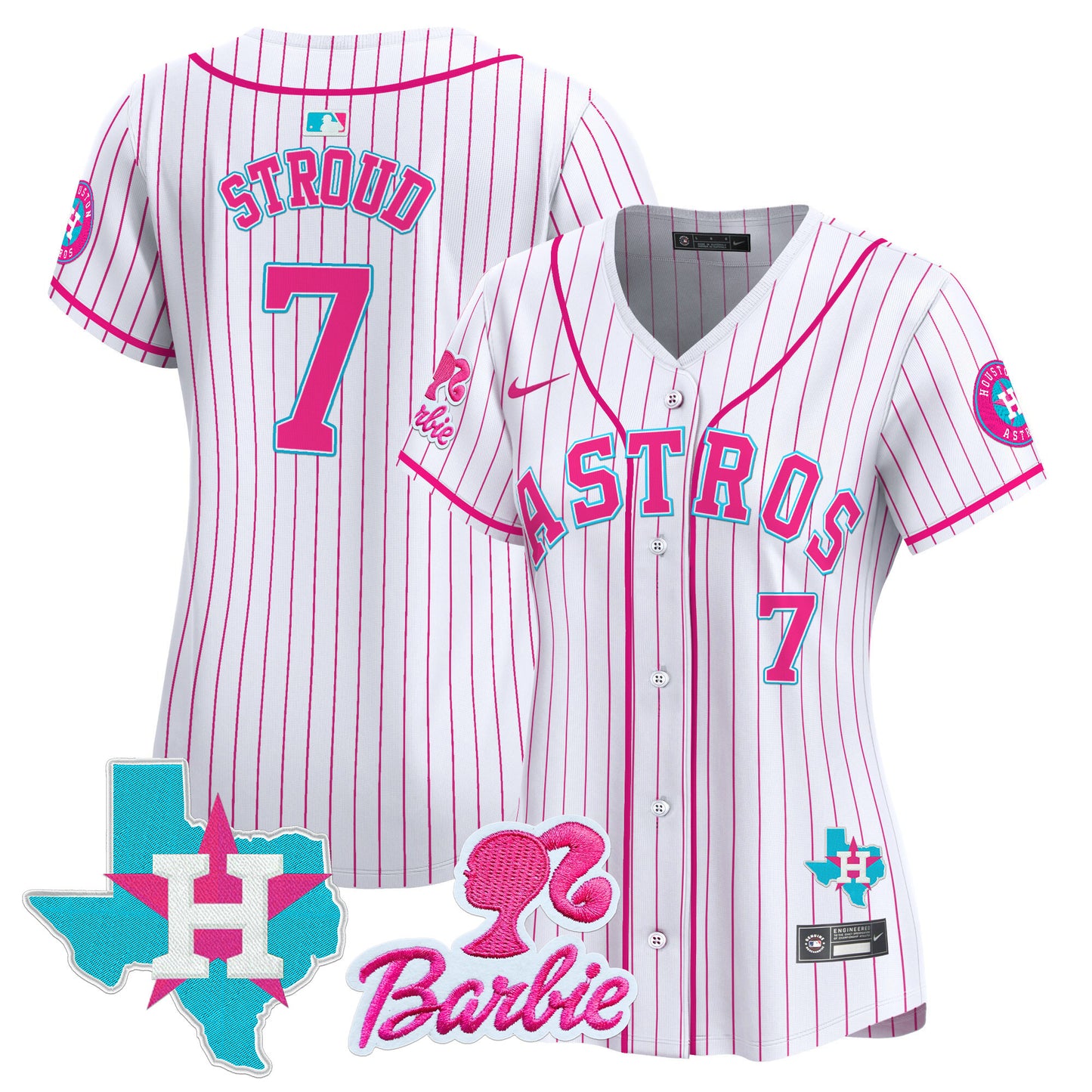 Women's Astros Barbie Patch Vapor Premier Limited Jersey - All Stitched