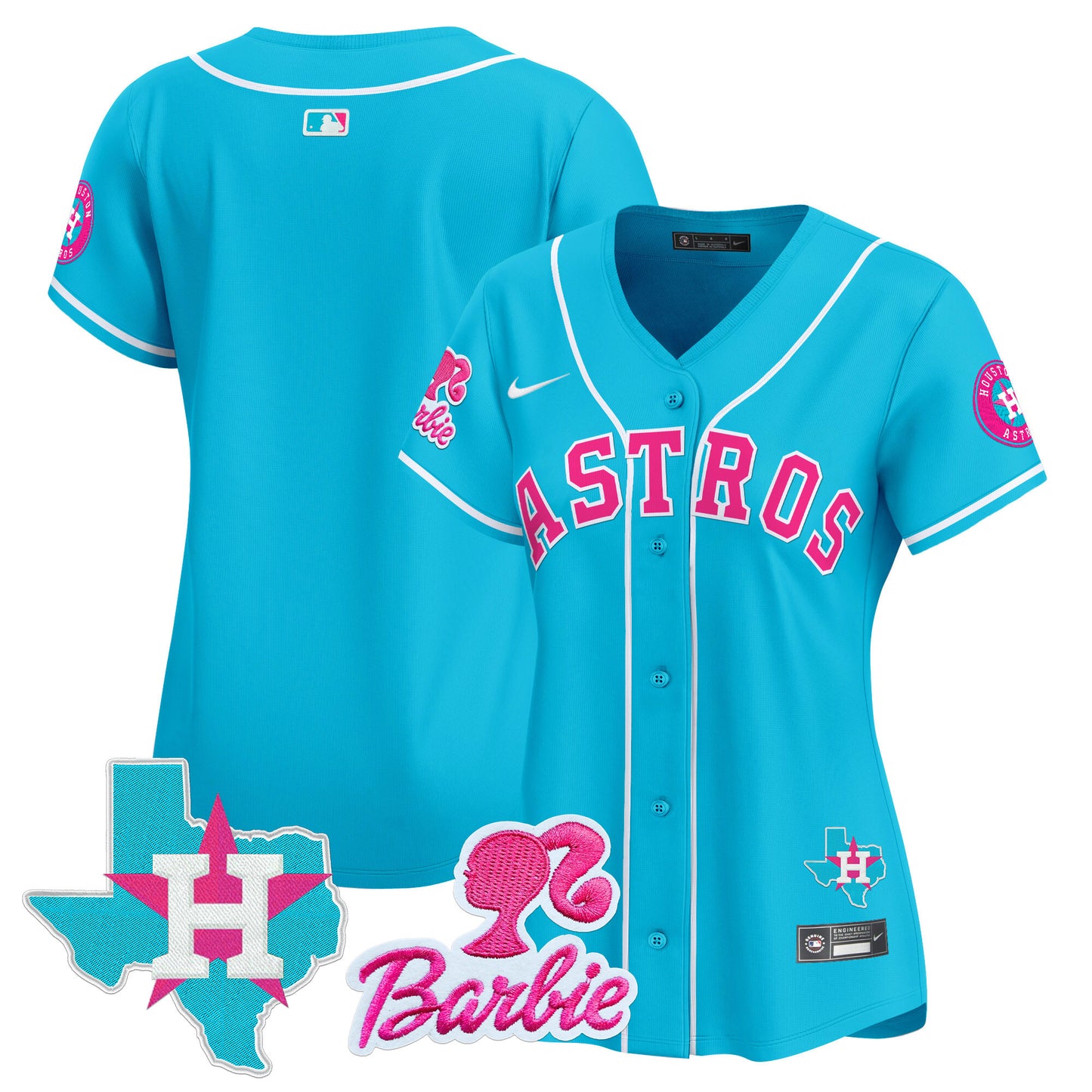 Women's Astros Barbie Patch Vapor Premier Limited Jersey - All Stitched