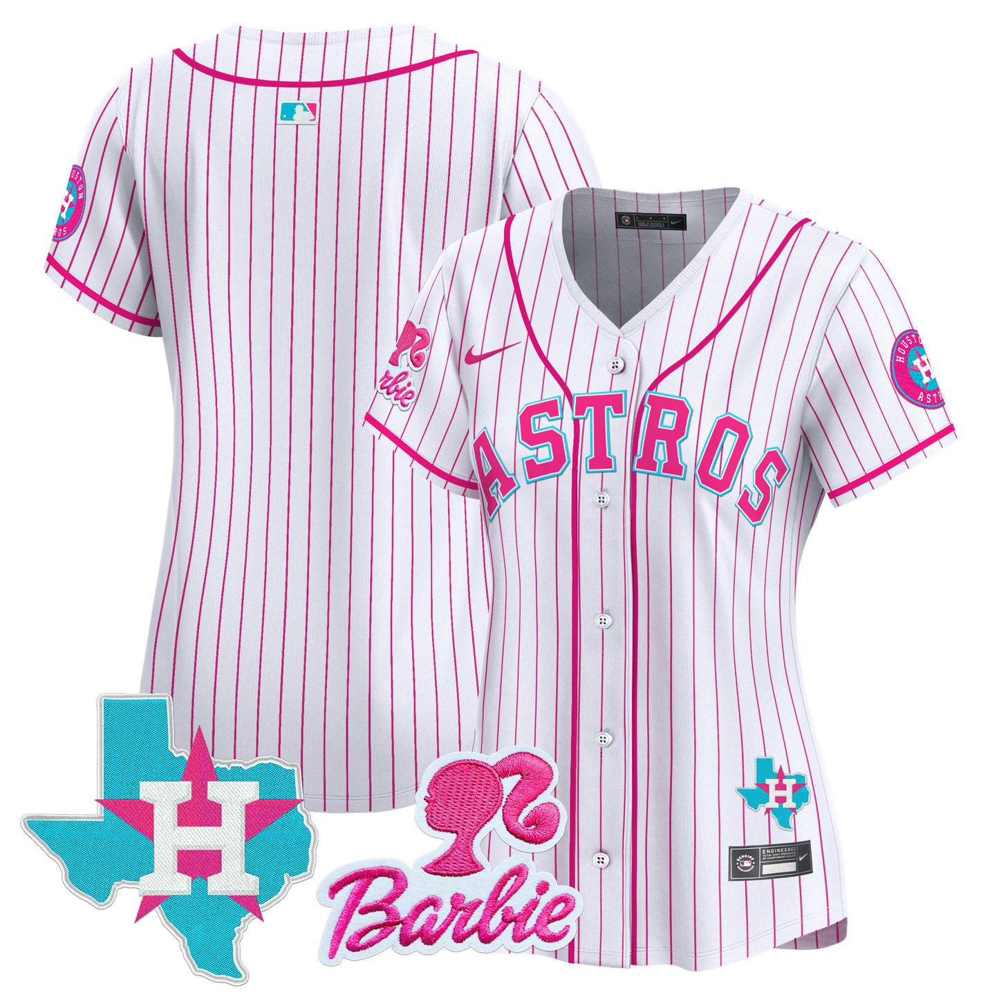 Women's Astros Barbie Patch Vapor Premier Limited Jersey - All Stitched