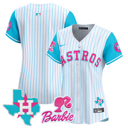 Women's Astros Barbie Patch Vapor Premier Limited Jersey - All Stitched