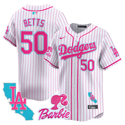 Dodgers Barbie Patch Vapor Premier Limited Jersey - All Stitched