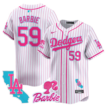 Dodgers Barbie Patch Vapor Premier Limited Jersey - All Stitched