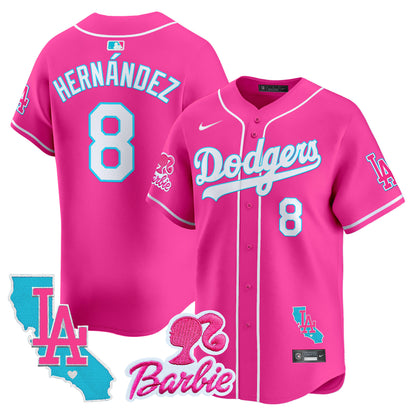 Dodgers Barbie Patch Vapor Premier Limited Jersey - All Stitched