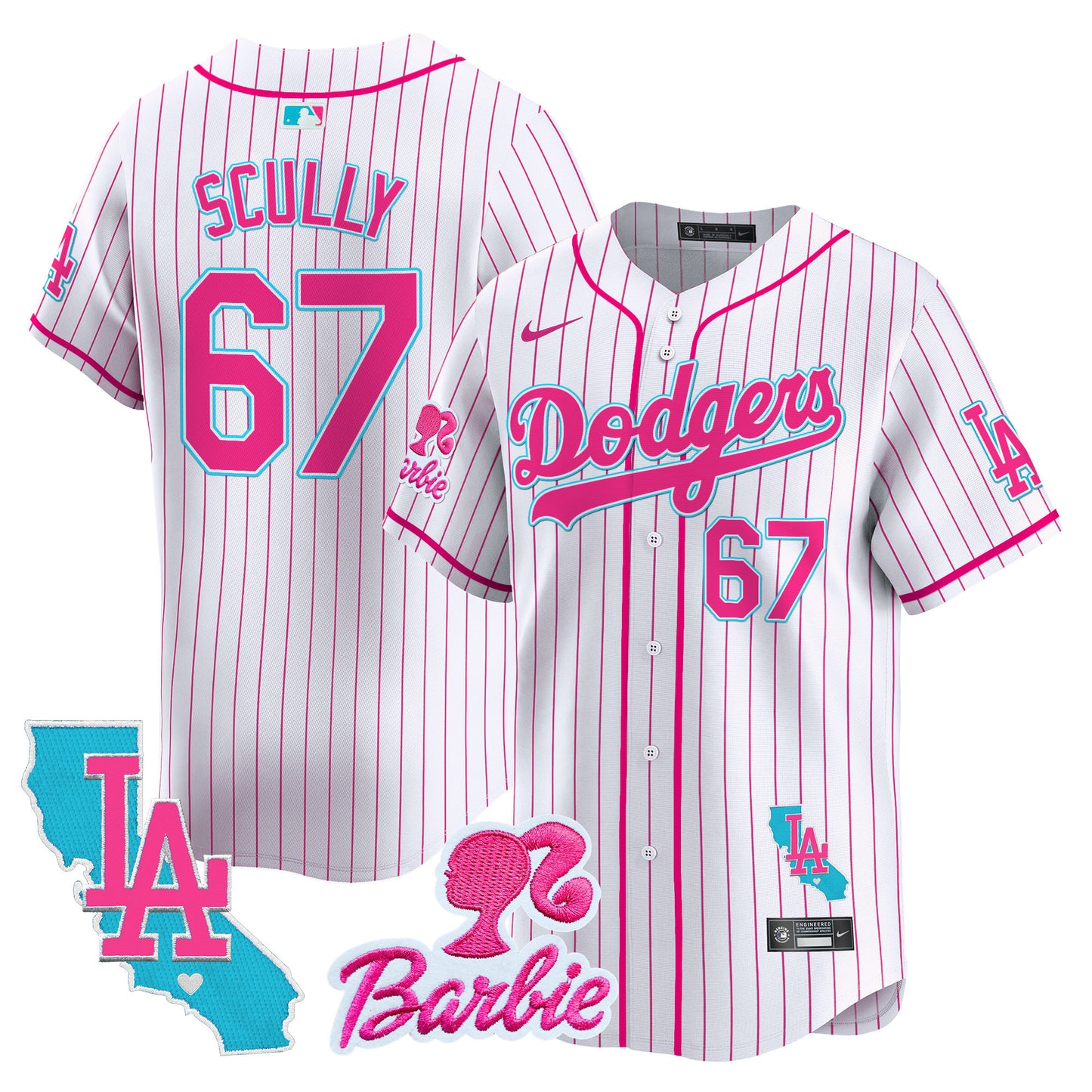 Dodgers Barbie Patch Vapor Premier Limited Jersey - All Stitched