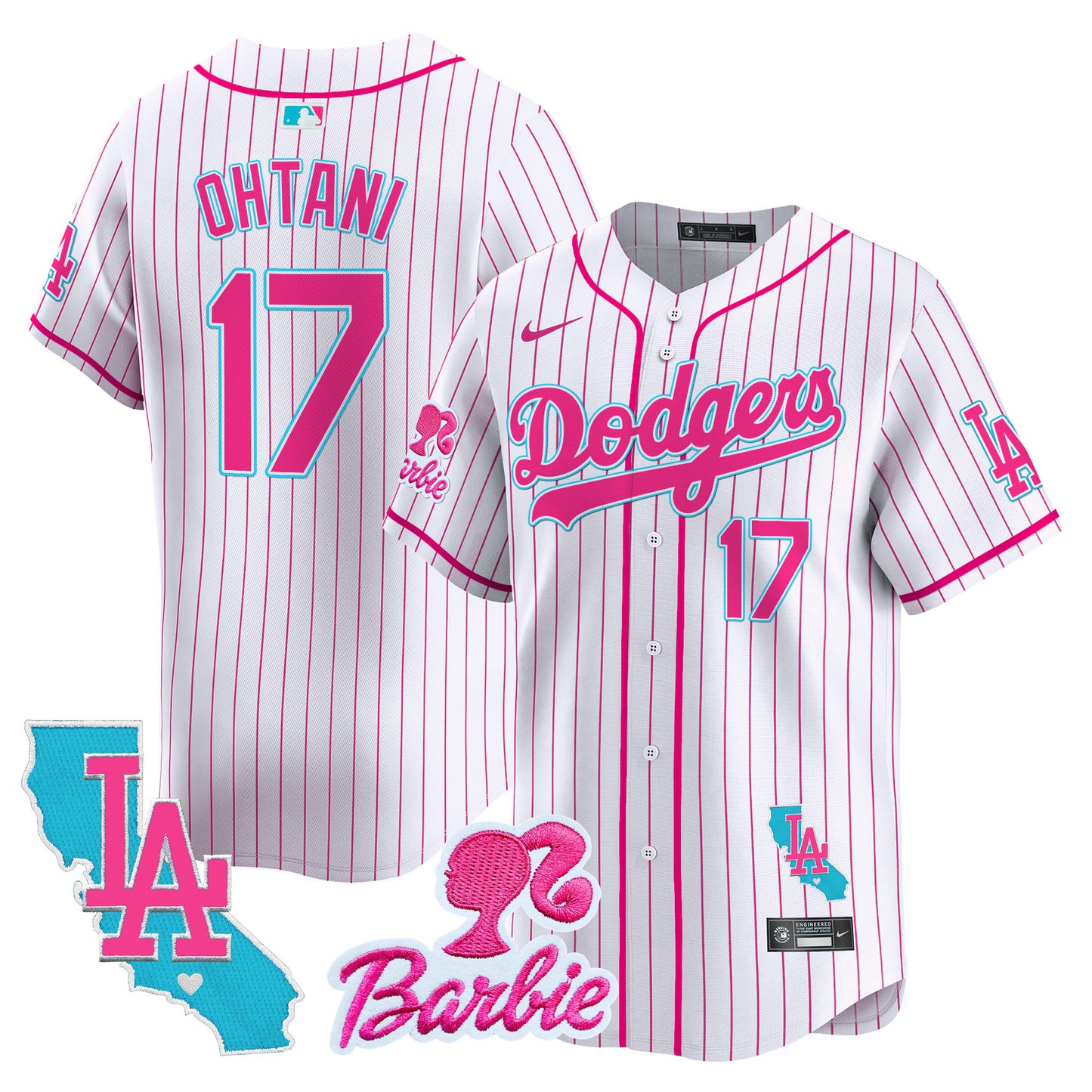 Dodgers Barbie Patch Vapor Premier Limited Jersey - All Stitched