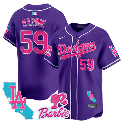 Dodgers Barbie Patch Vapor Premier Limited Jersey - All Stitched