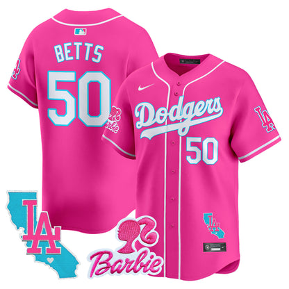 Dodgers Barbie Patch Vapor Premier Limited Jersey - All Stitched