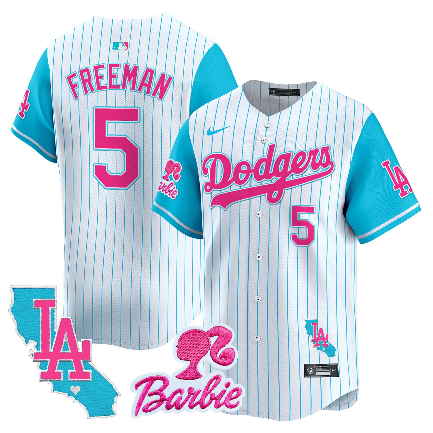 Dodgers Barbie Patch Vapor Premier Limited Jersey - All Stitched