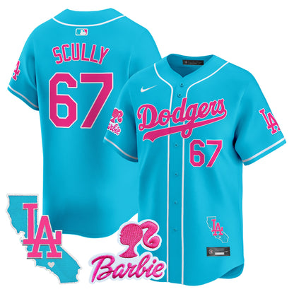 Dodgers Barbie Patch Vapor Premier Limited Jersey - All Stitched