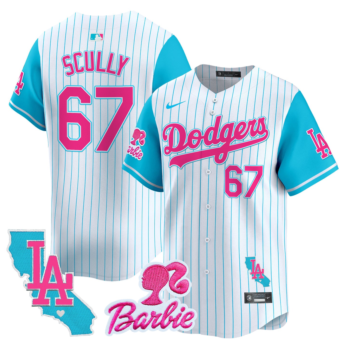 Dodgers Barbie Patch Vapor Premier Limited Jersey - All Stitched