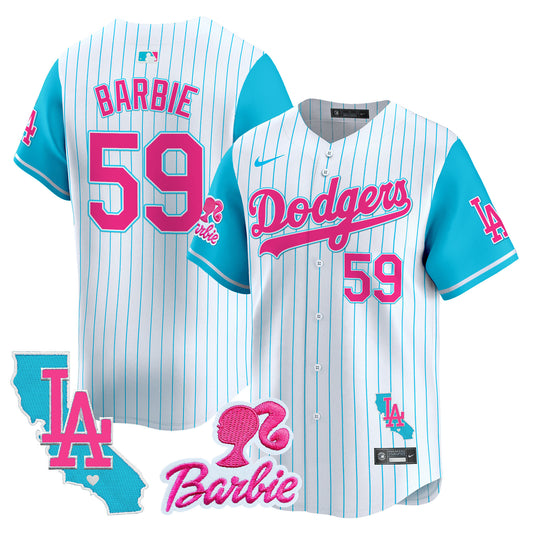 Dodgers Barbie Patch Vapor Premier Limited Jersey - All Stitched