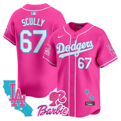 Dodgers Barbie Patch Vapor Premier Limited Jersey - All Stitched