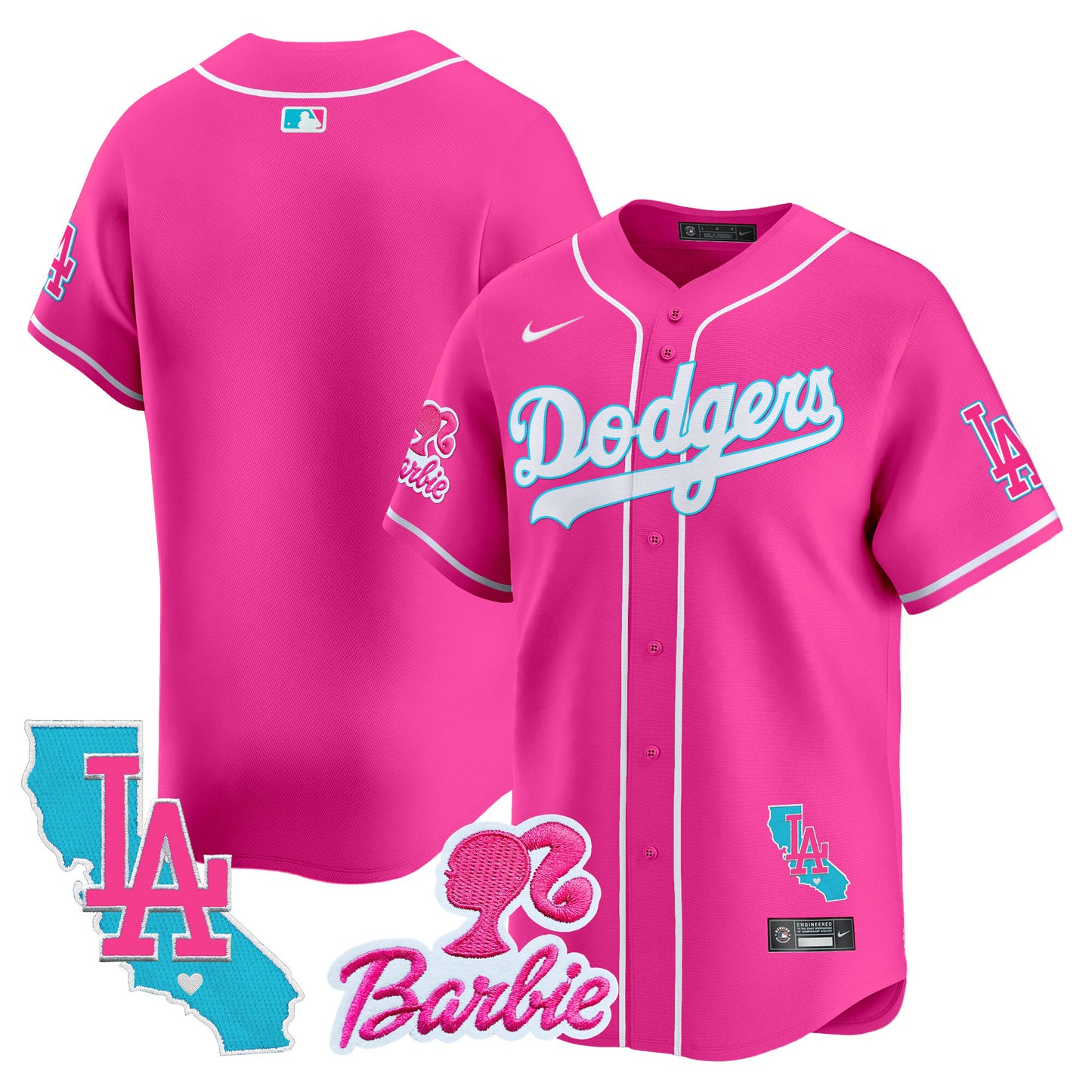 Dodgers Barbie Patch Vapor Premier Limited Jersey - All Stitched