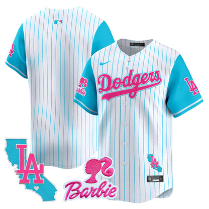 Dodgers Barbie Patch Vapor Premier Limited Jersey - All Stitched