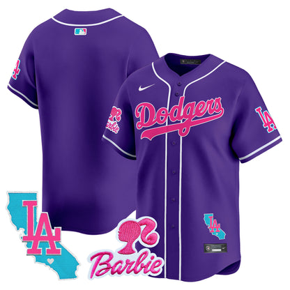 Dodgers Barbie Patch Vapor Premier Limited Jersey - All Stitched